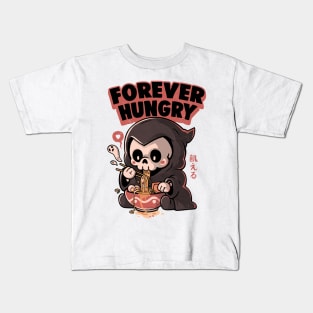 Forever Hungry - Funny Cool Skull Death Lamen Food Gift Kids T-Shirt